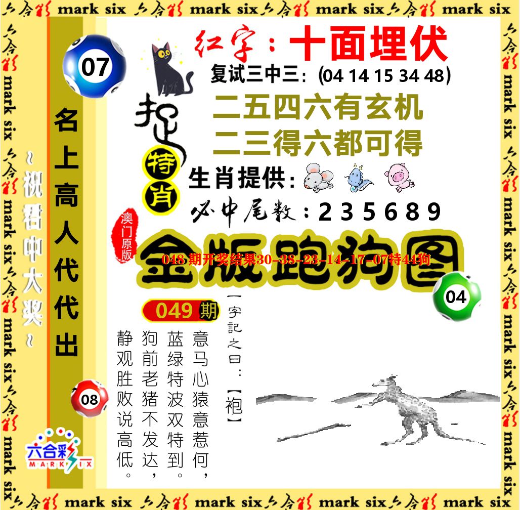 金版跑狗图 第49期