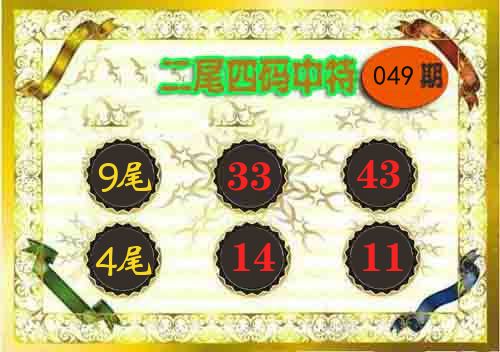 二尾四码中特 第49期
