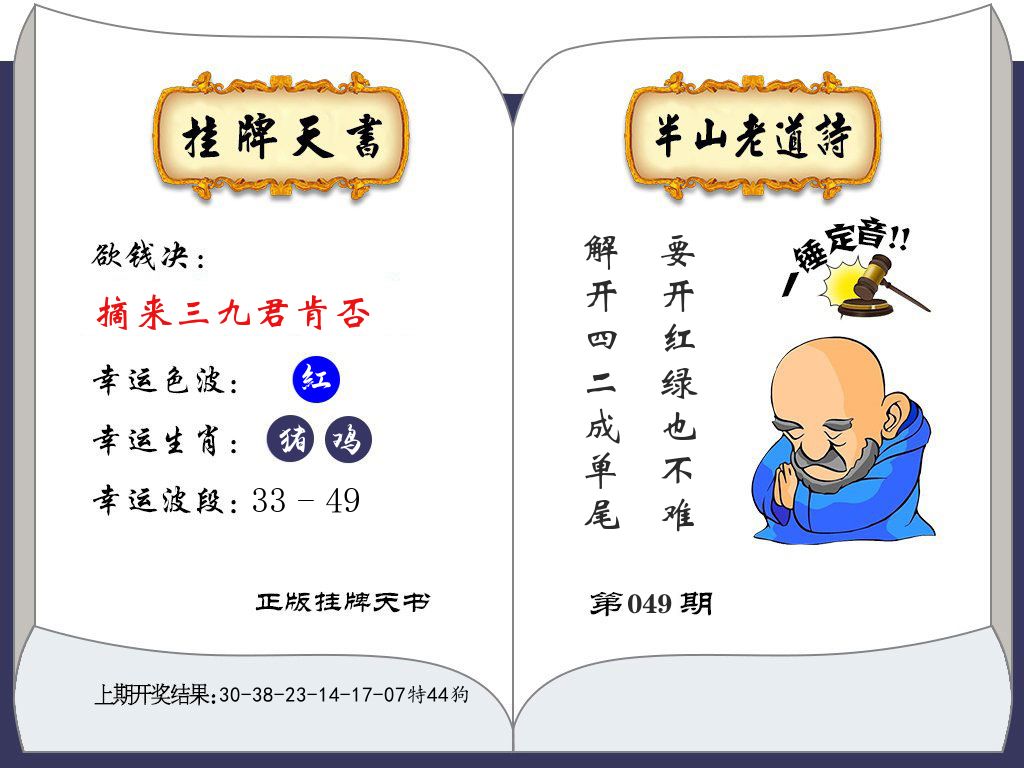 澳门挂牌天书 第49期