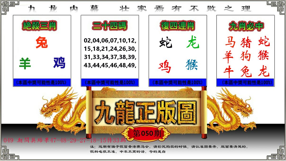 九龙正版图 第50期