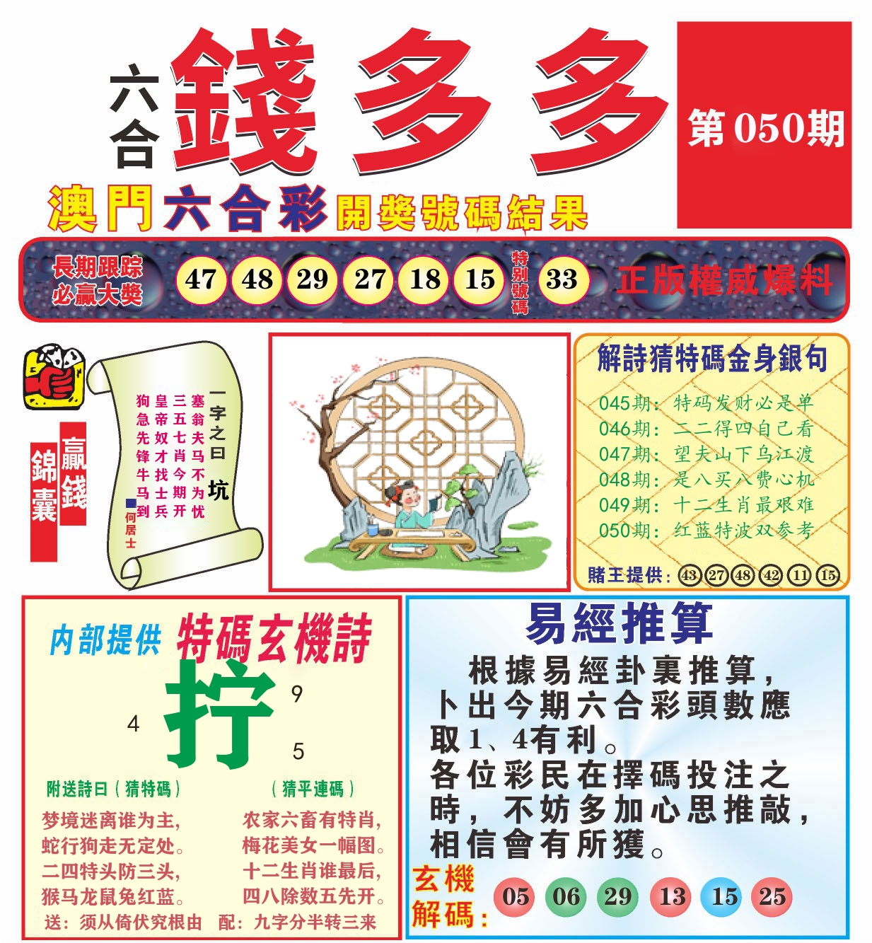 澳门钱多多B 第50期