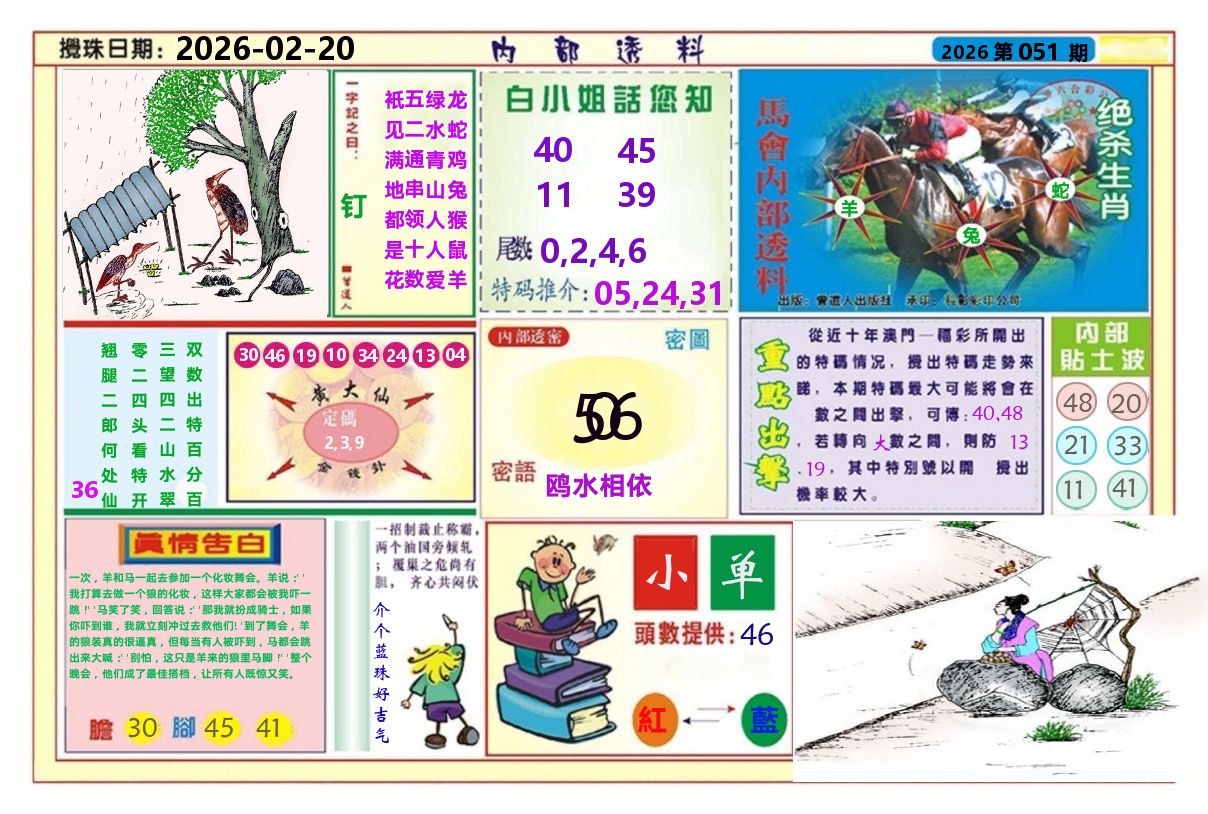 澳门内部透料A 第51期