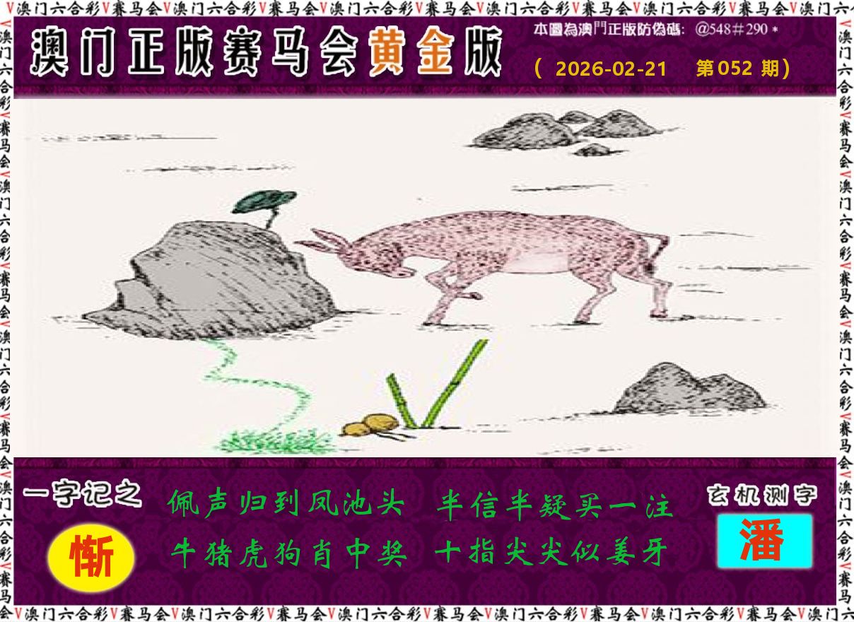 赛马会黄金版 第52期