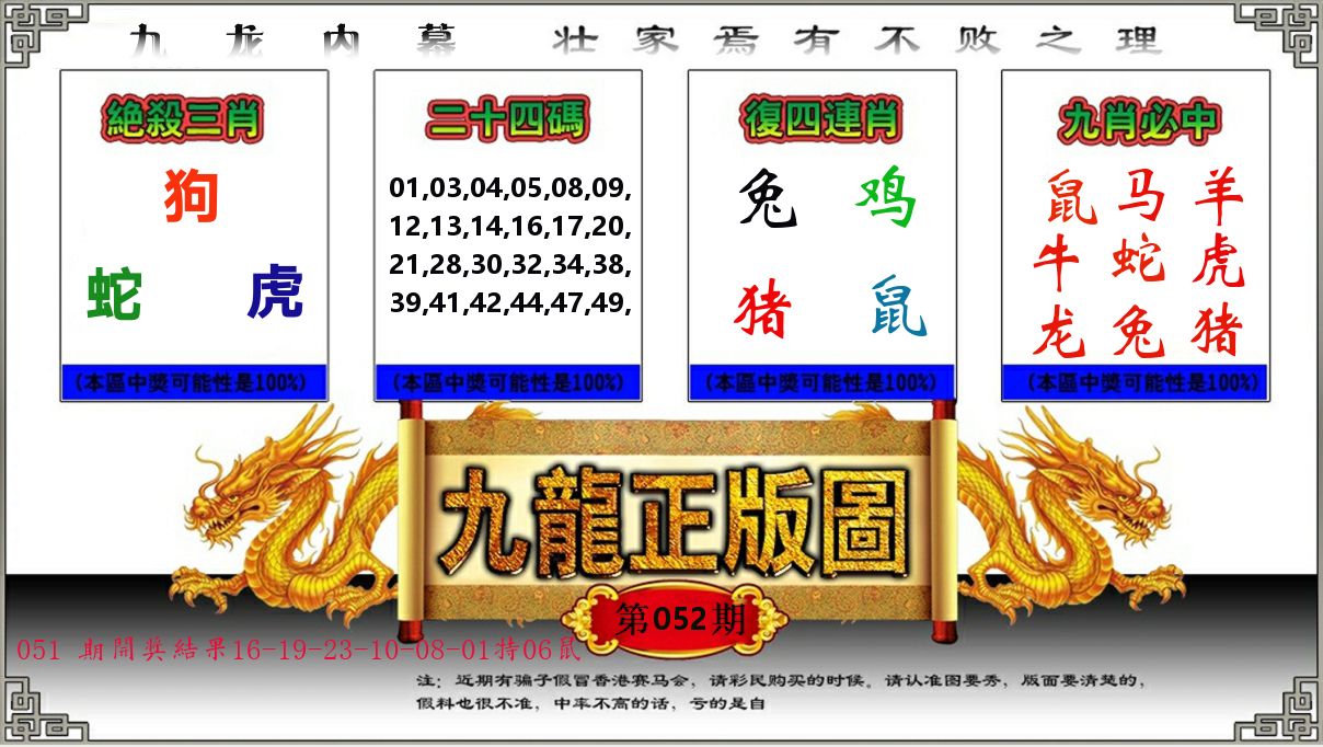 九龙正版图 第52期