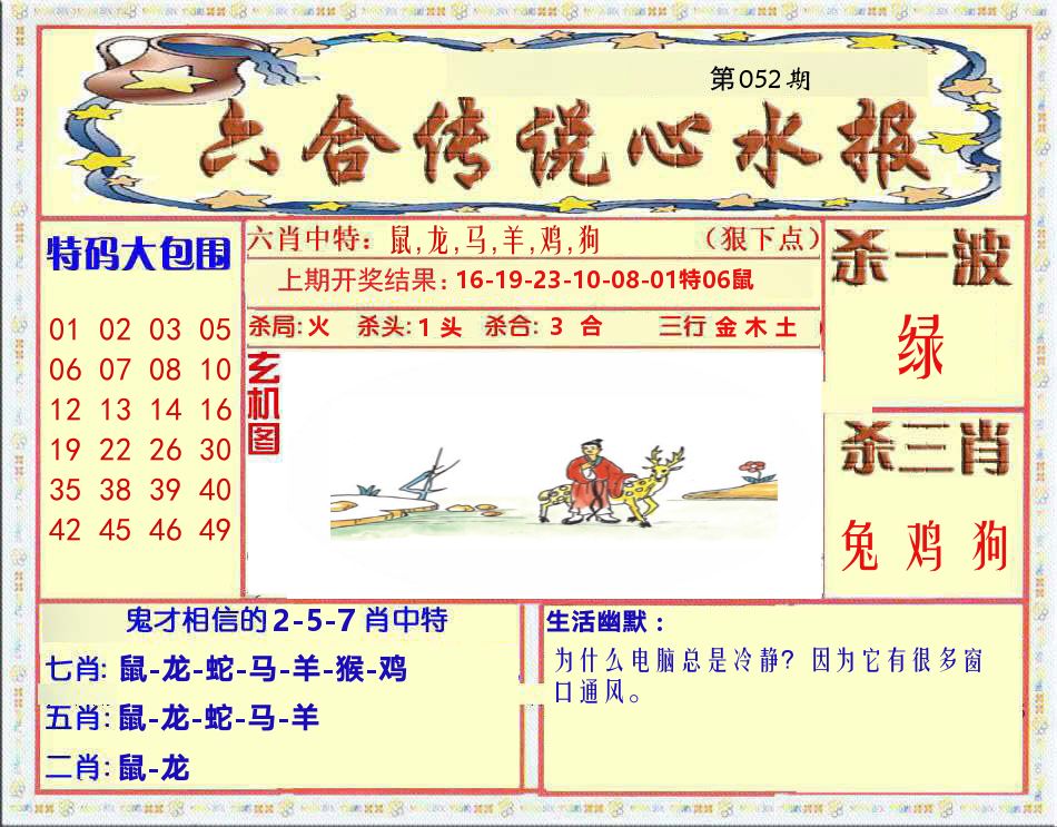 六合传说心水报 第52期