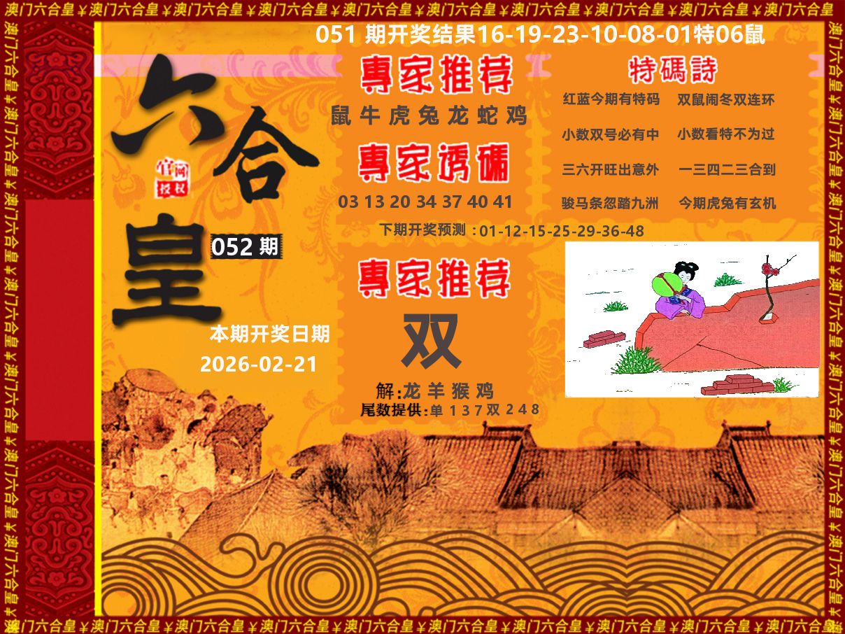 六合皇系列 第52期