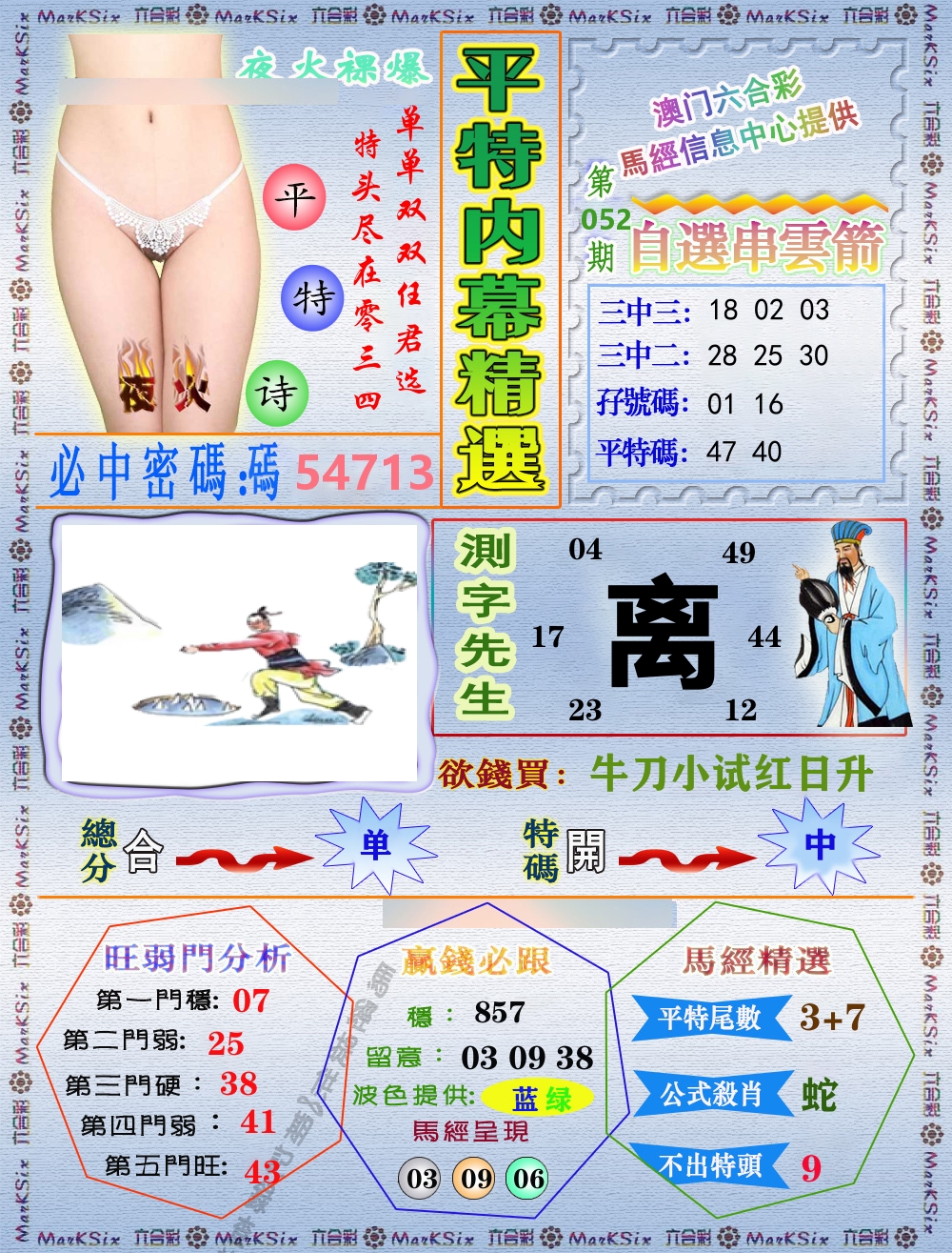 平特内幕精选 第52期