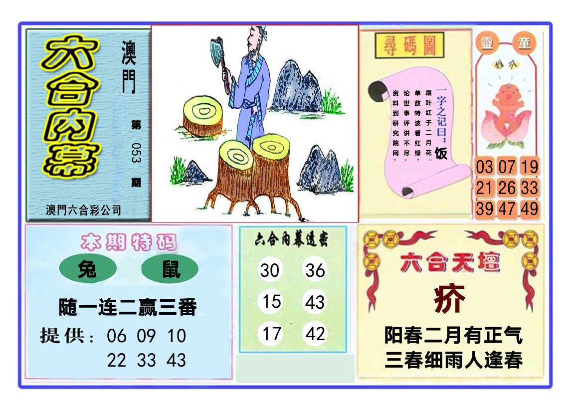 六合内幕 第53期