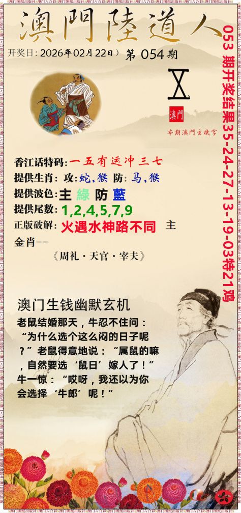 澳门陆道人 第54期