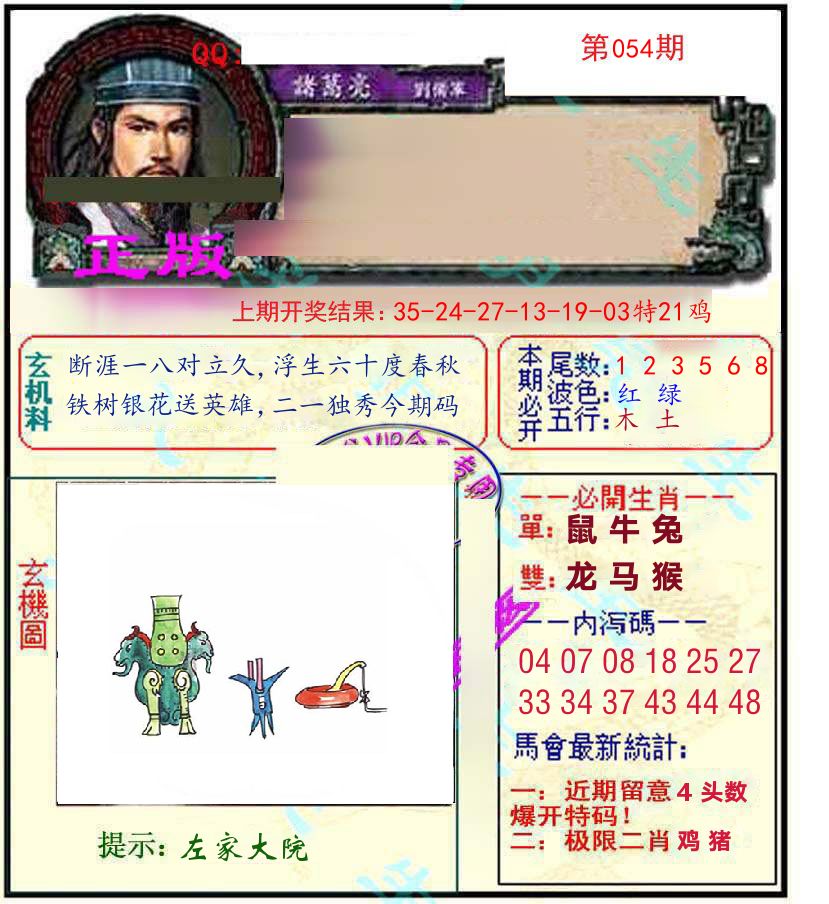 诸葛亮玄机 第54期