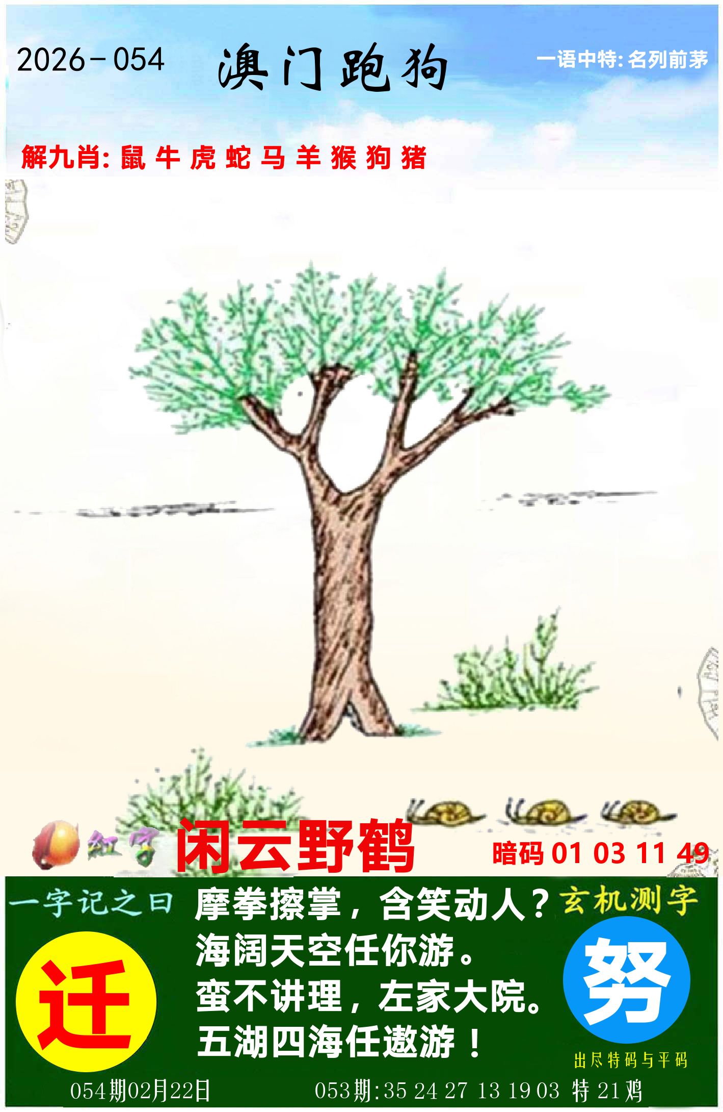 澳门跑狗图 第54期