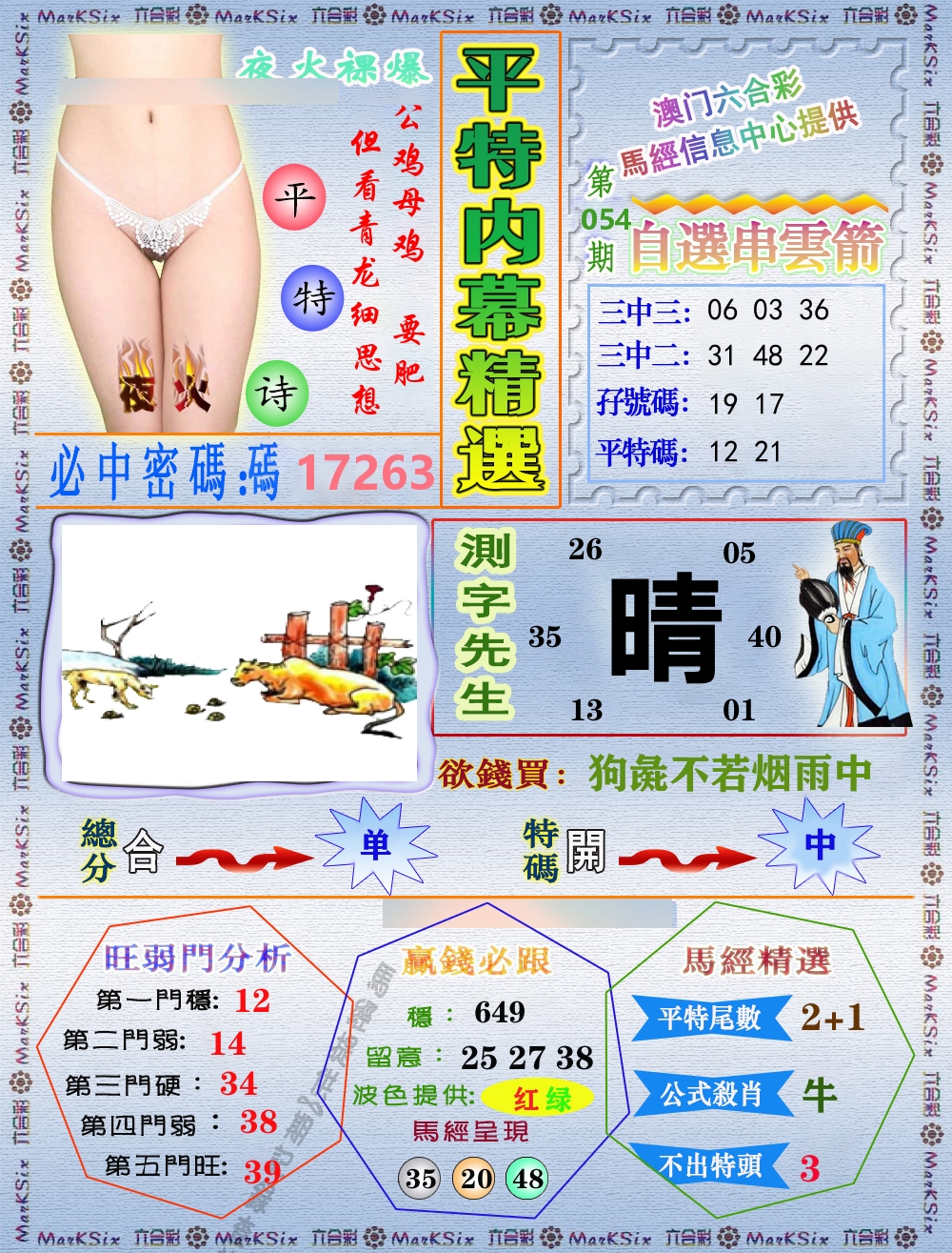 平特内幕精选 第54期