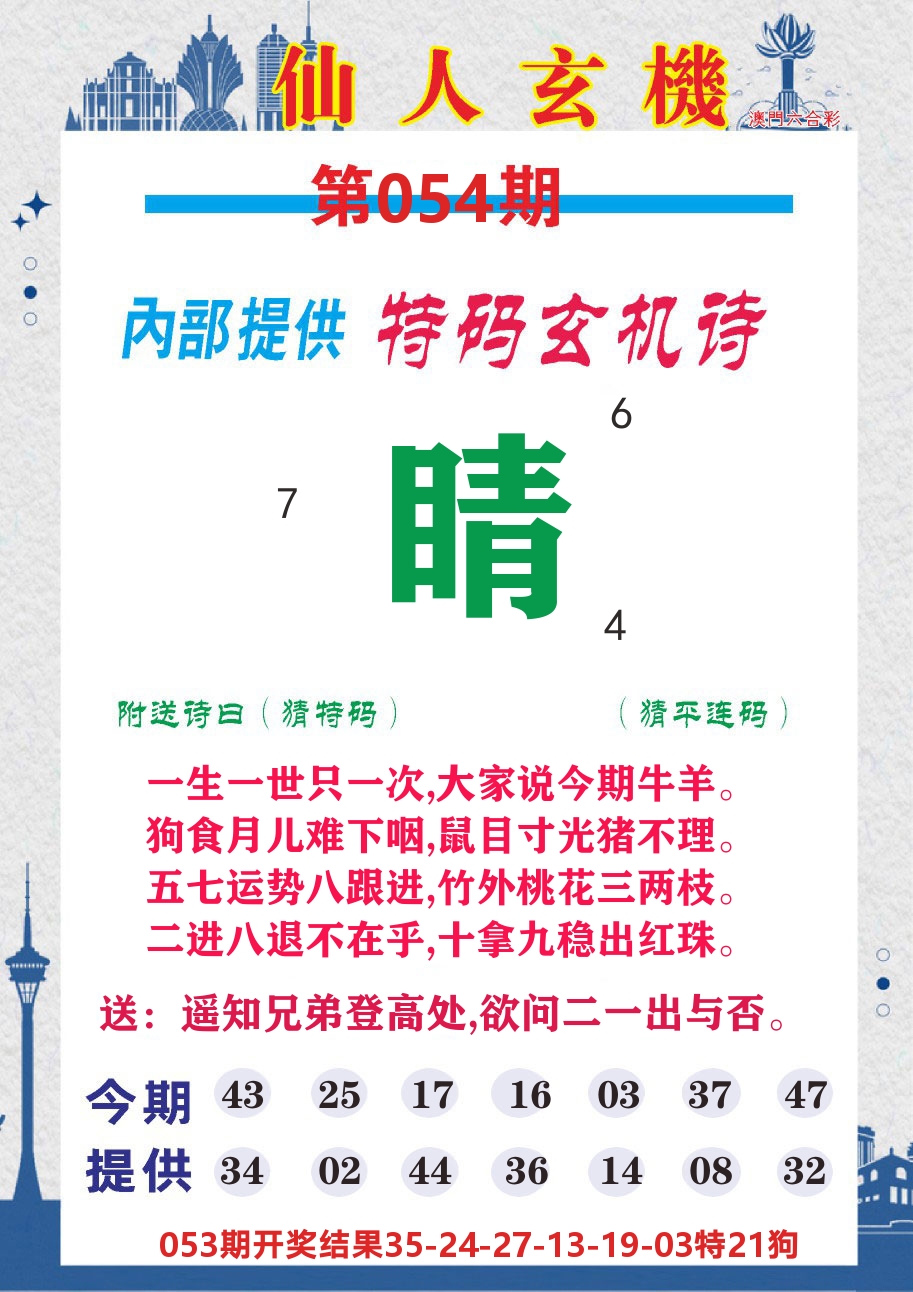 澳门钱多多D 第54期