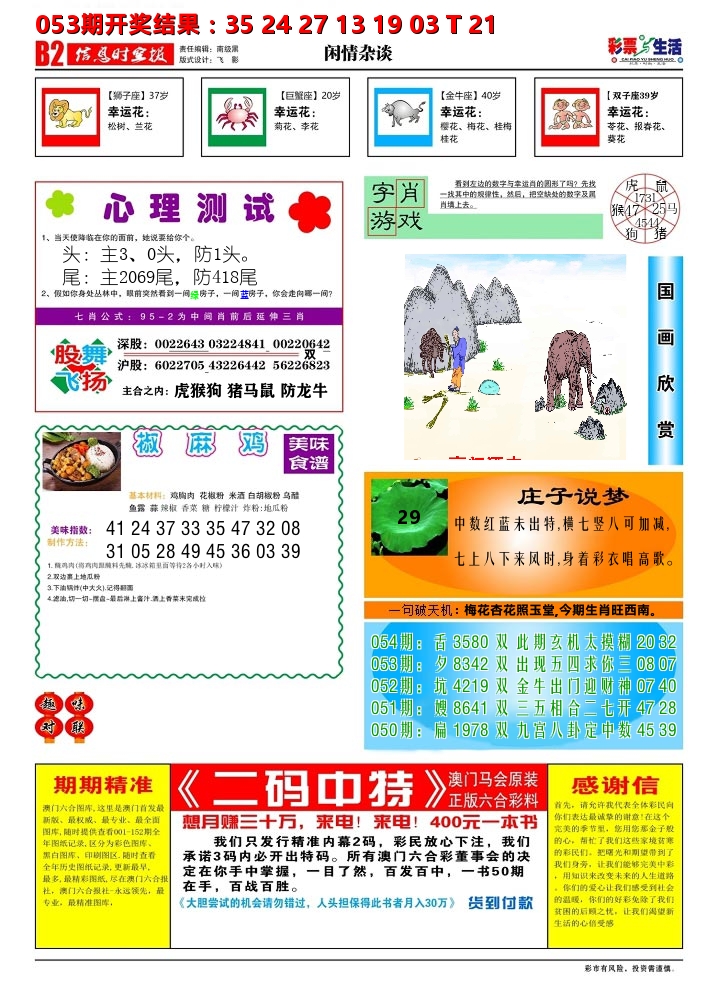 彩票与生活B 第54期
