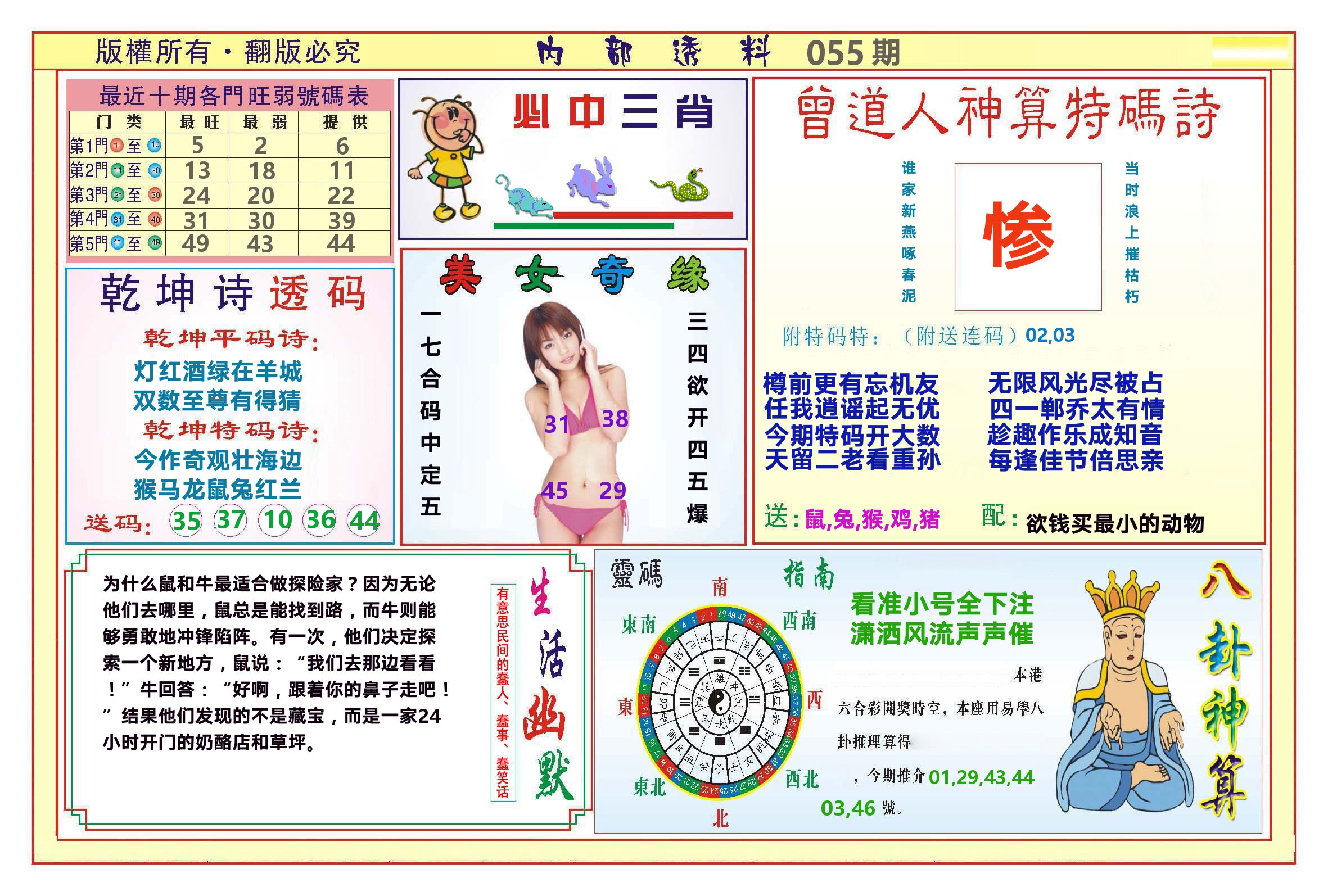 澳门内部透料B 第55期