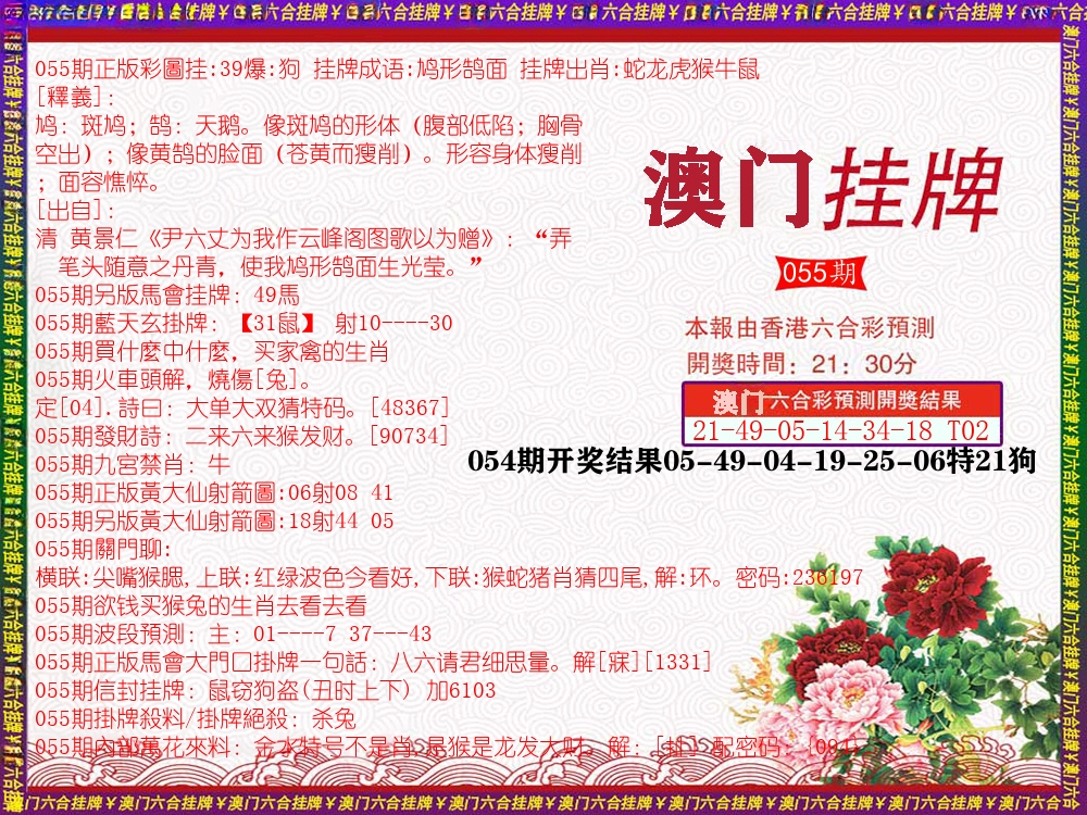 澳门挂牌 第55期