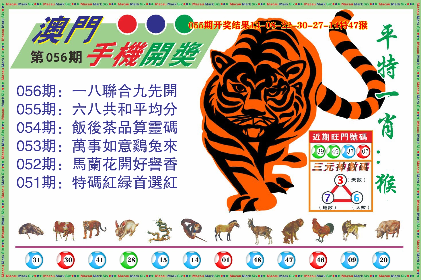 澳门开奖报 第56期