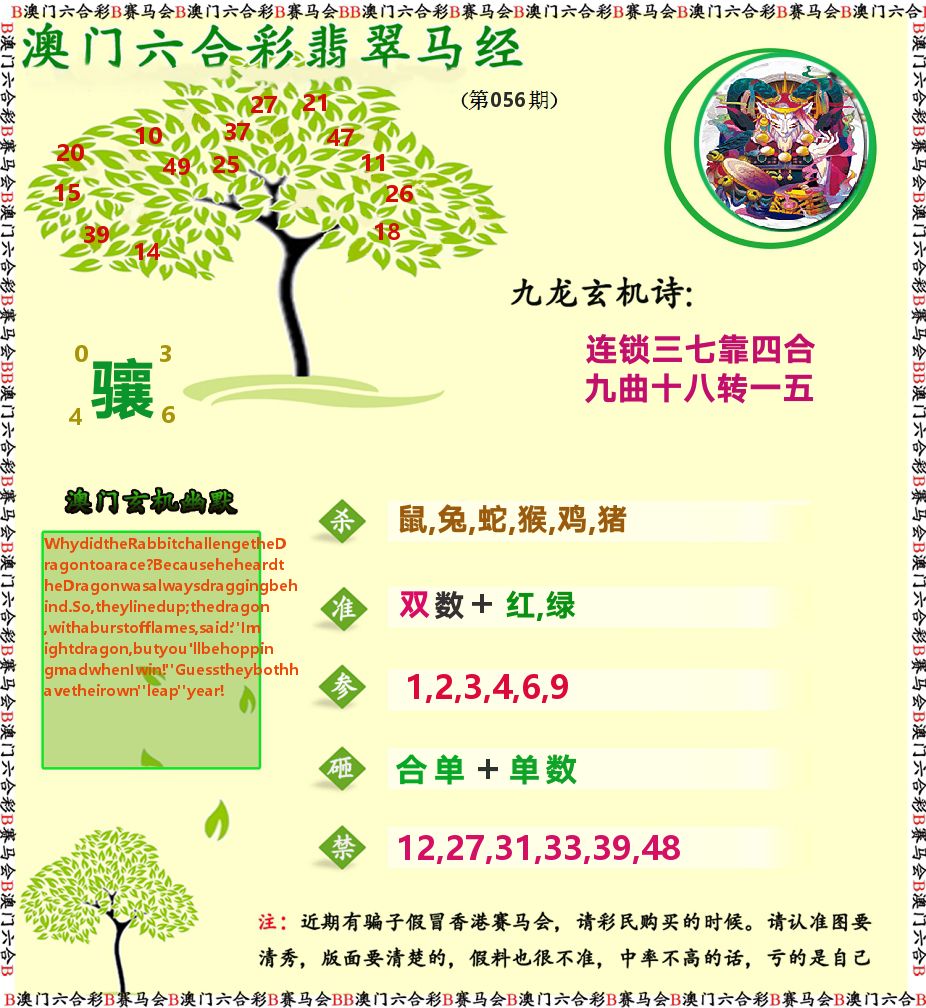 翡翠马经 第56期