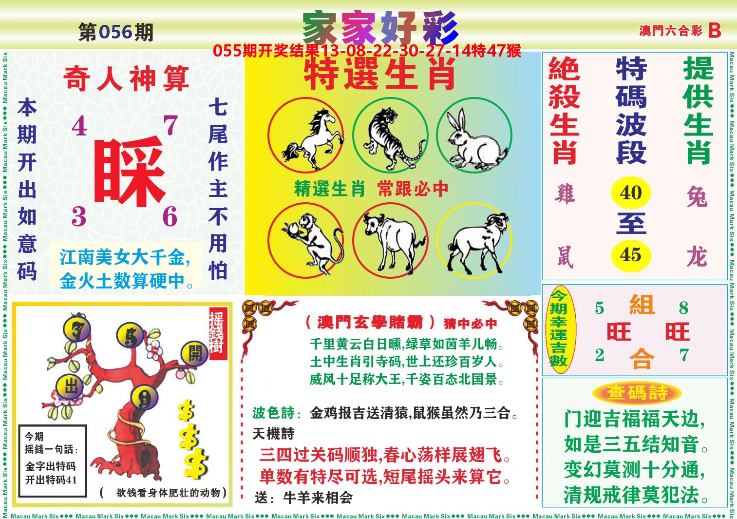家家好彩B 第56期