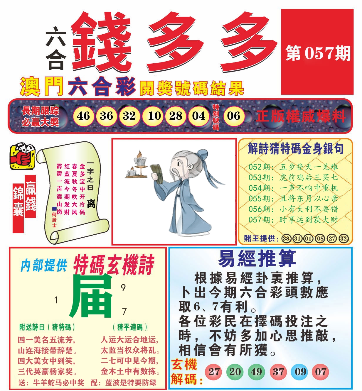 澳门钱多多B 第57期