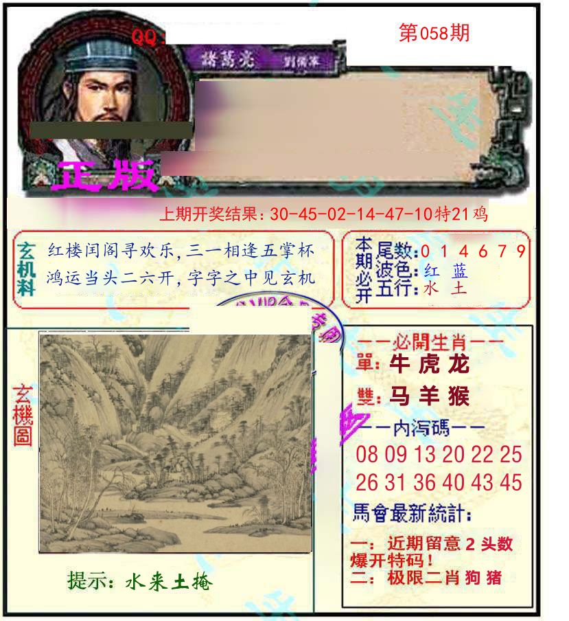 诸葛亮玄机 第58期