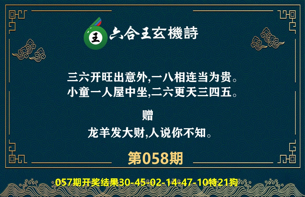 六合王玄机诗 第58期