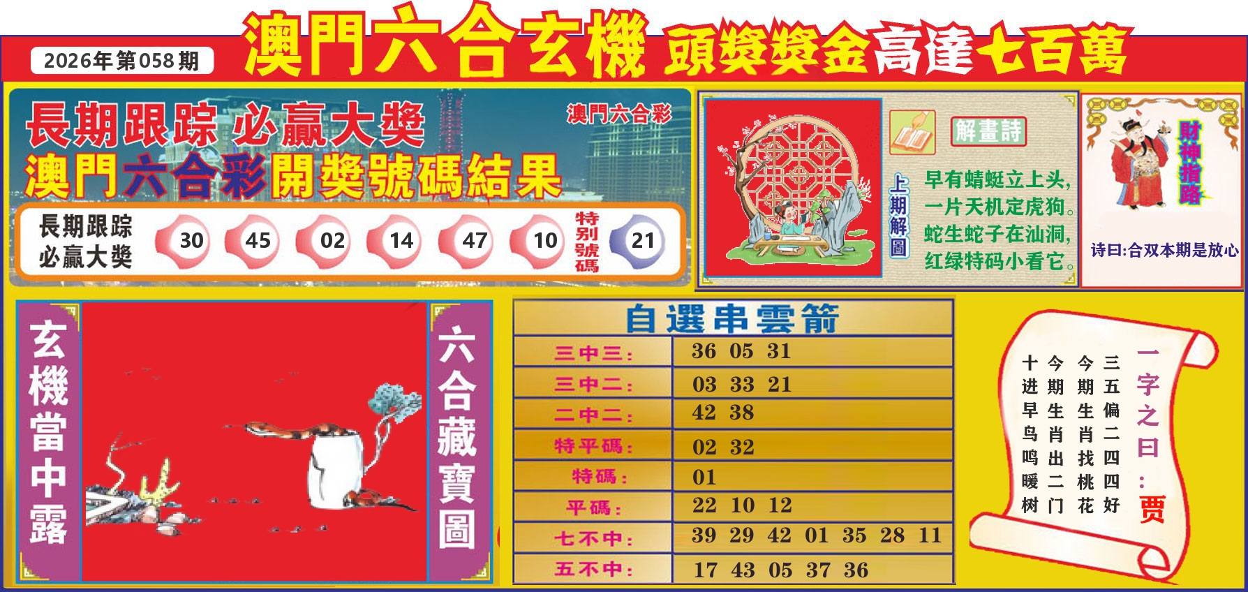七星彩图C 第58期