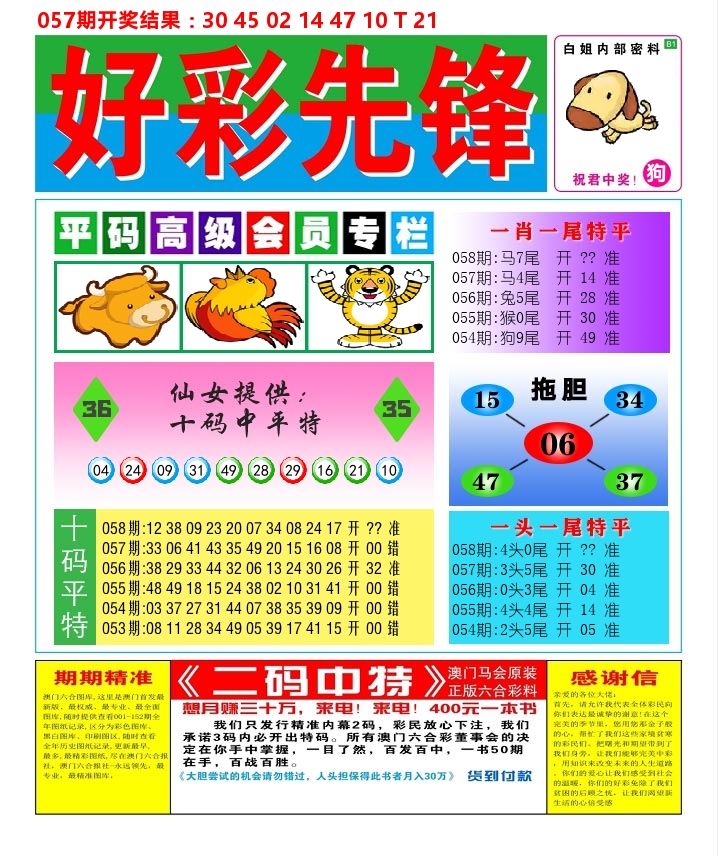 好彩先锋D 第58期