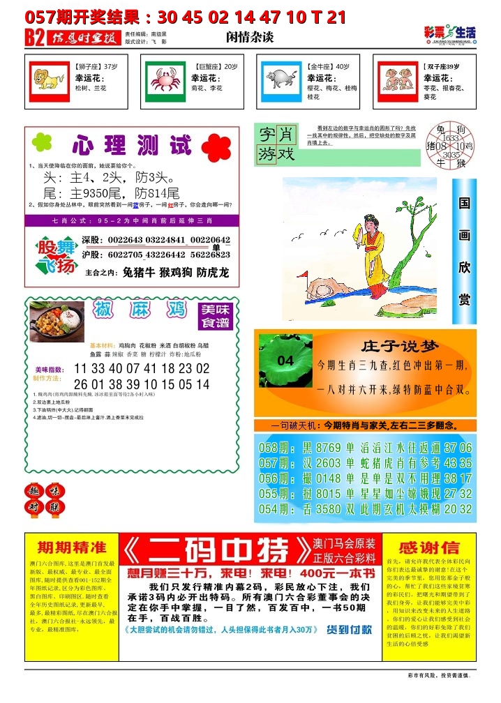彩票与生活B 第58期