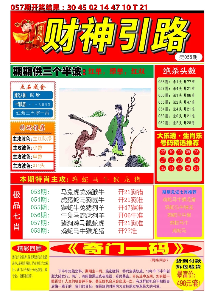 财神引路 第58期