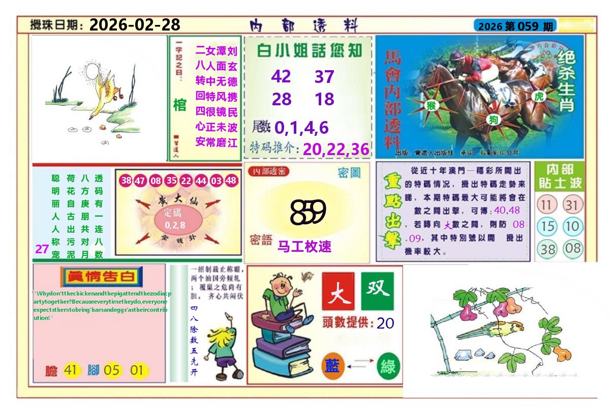 澳门内部透料A 第59期