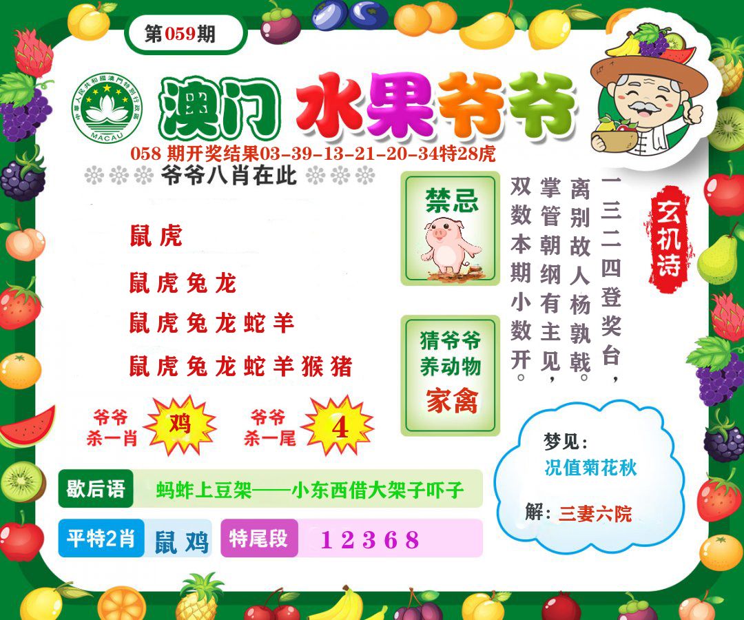 澳门水果爷爷 第59期