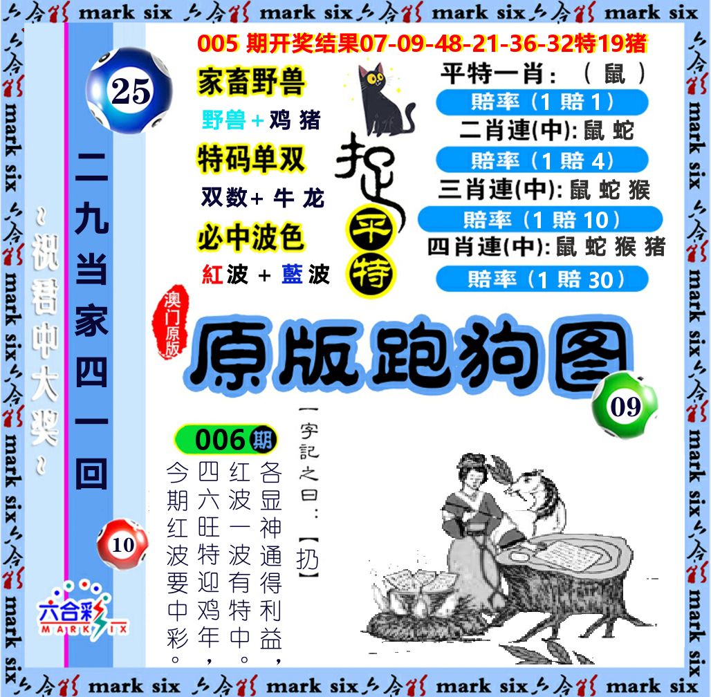 原版跑狗图 第6期