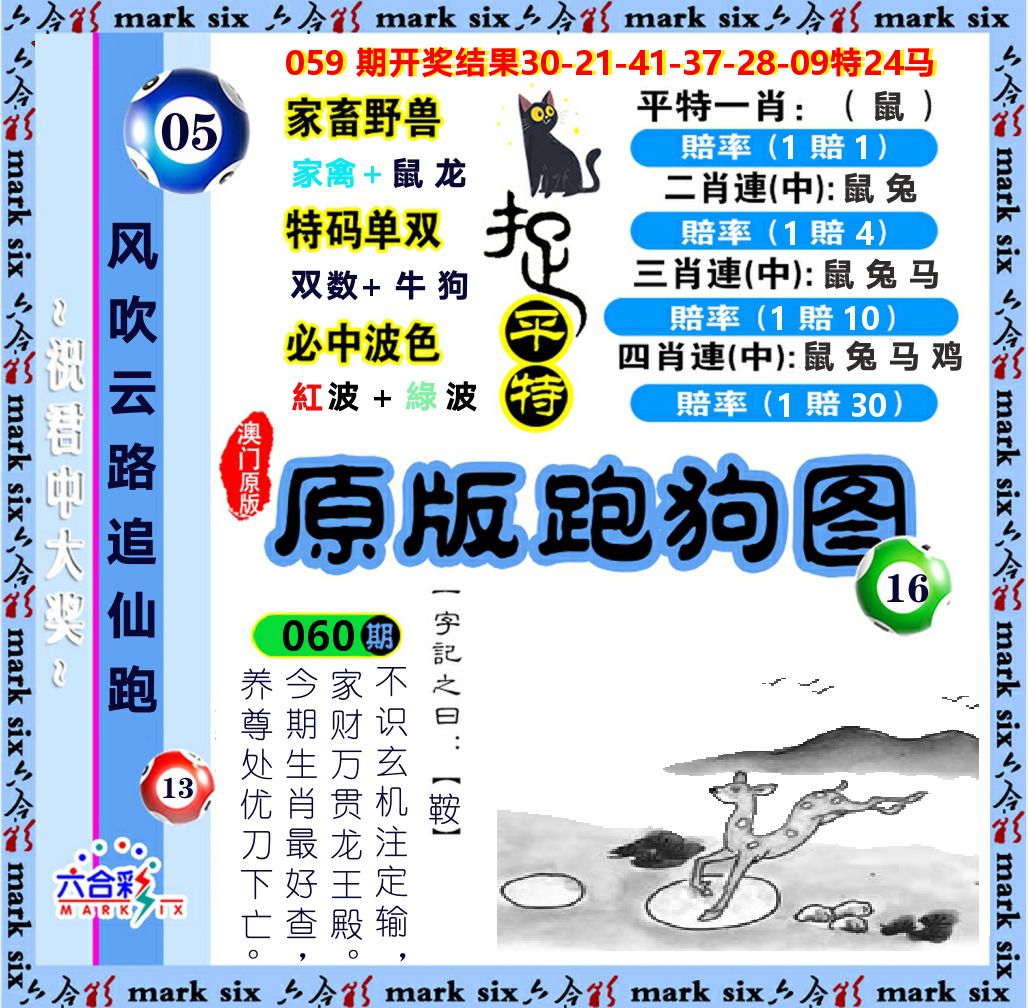 原版跑狗图 第60期