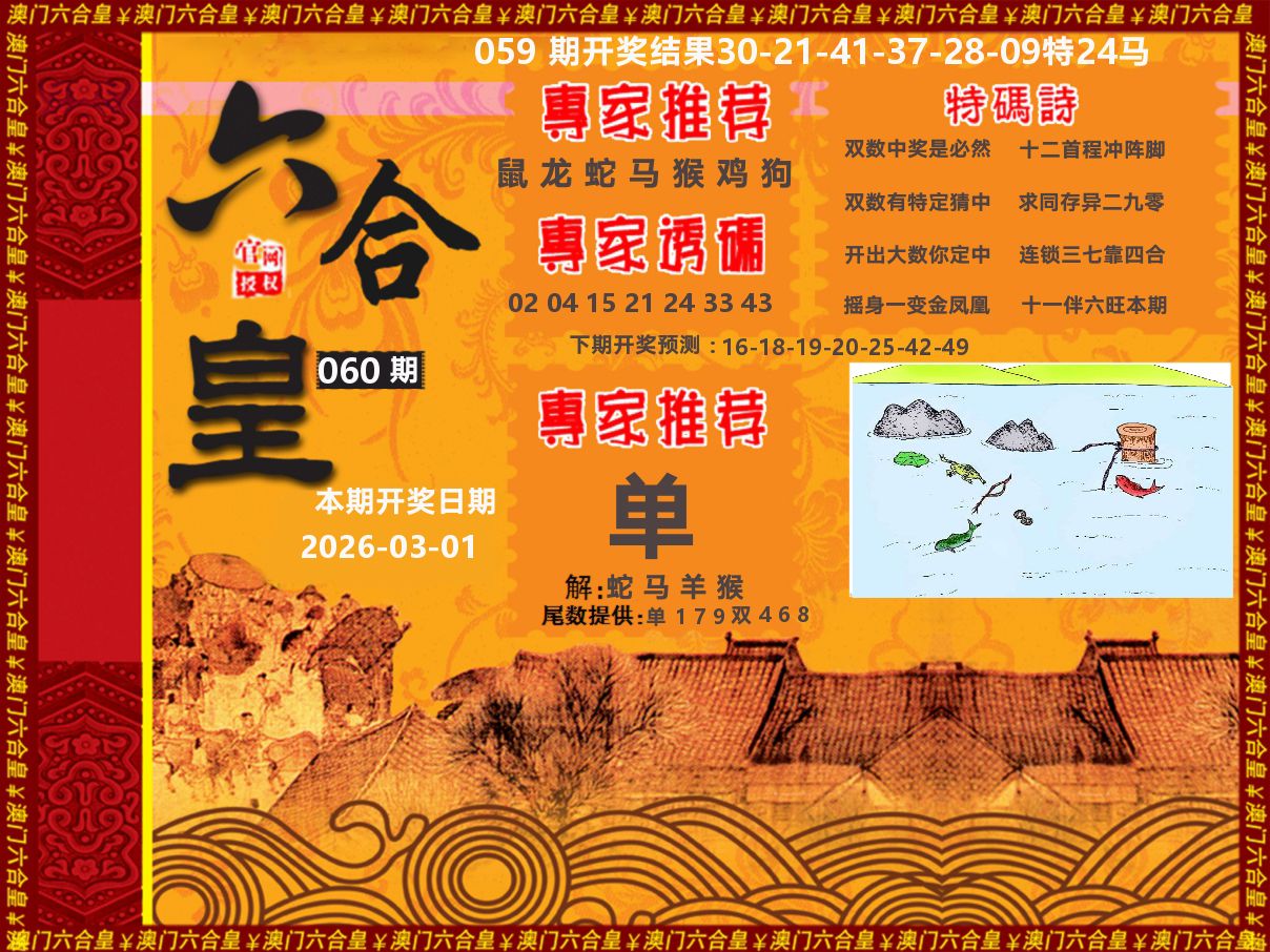 六合皇系列 第60期