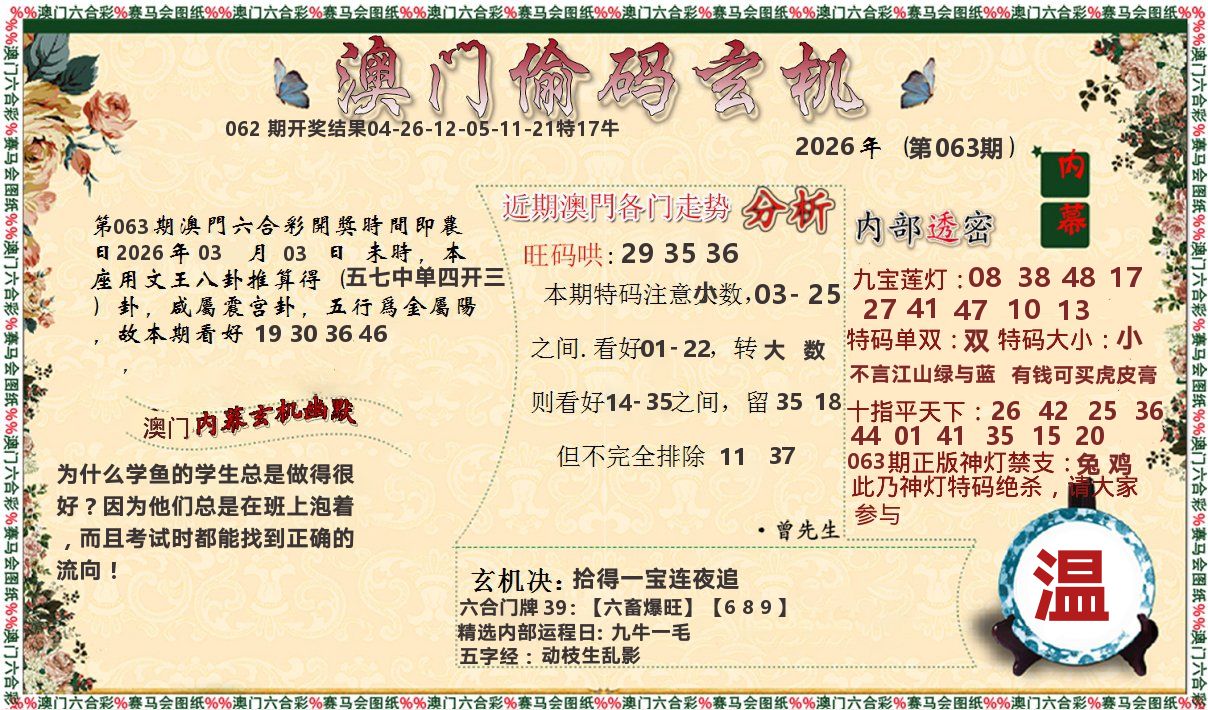 偷码玄机 第63期