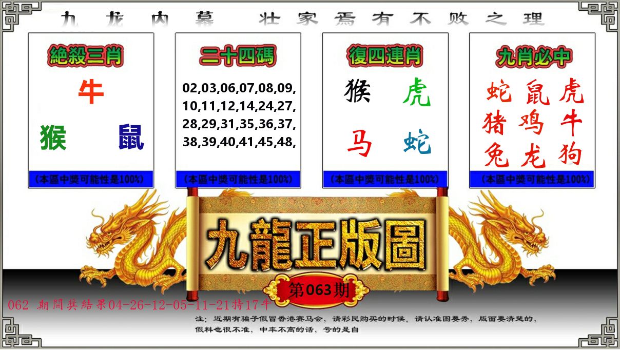 九龙正版图 第63期