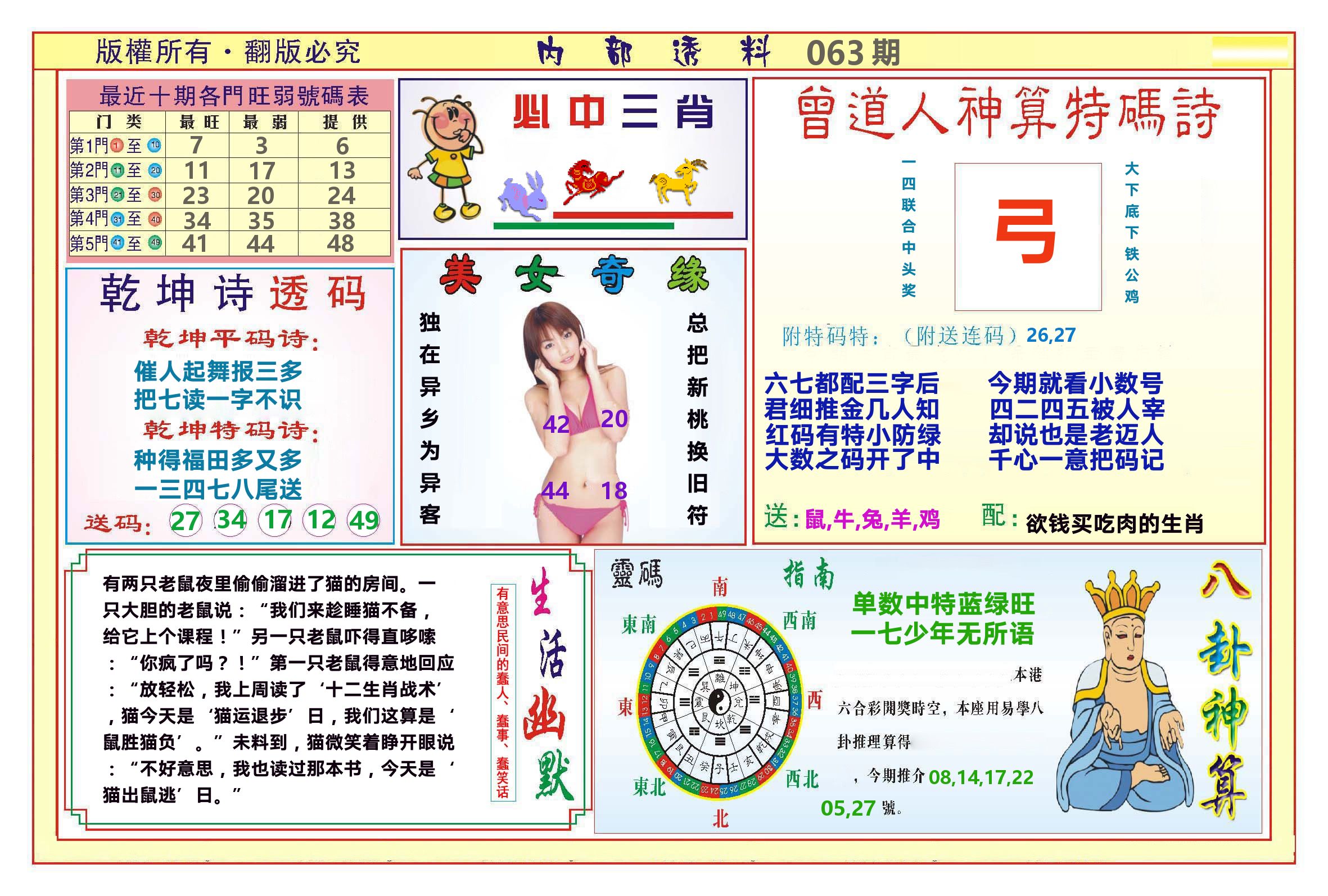 澳门内部透料B 第63期