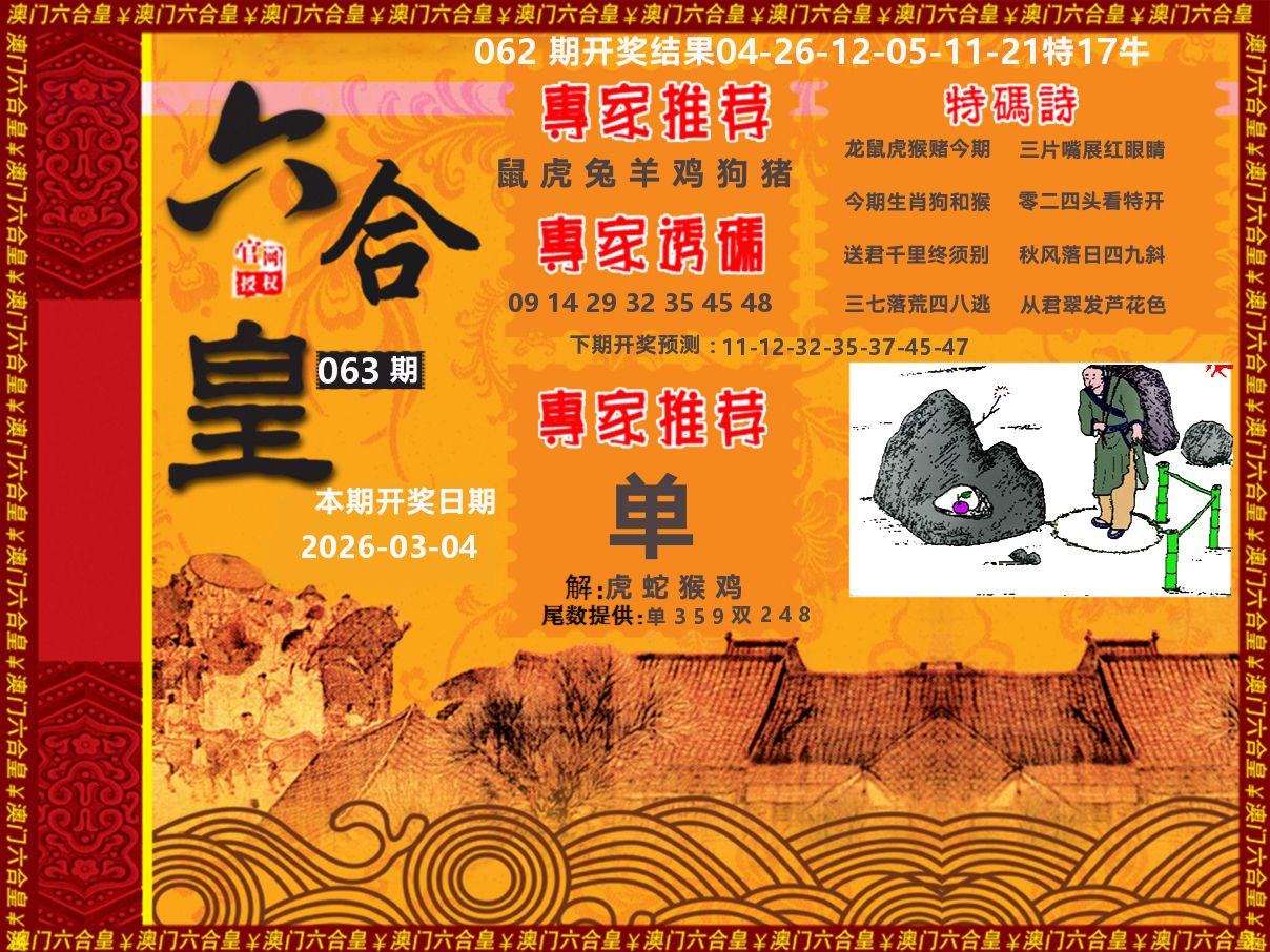 六合皇系列 第63期