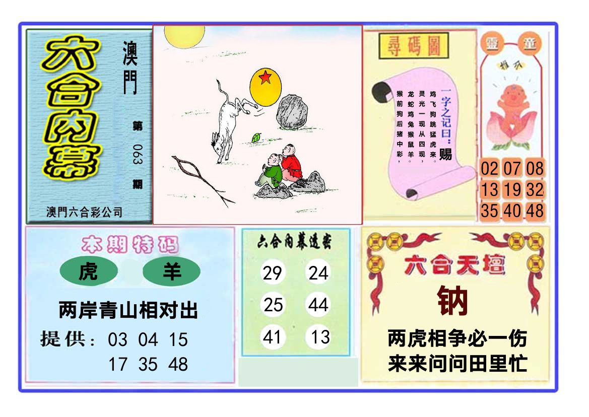六合内幕 第63期