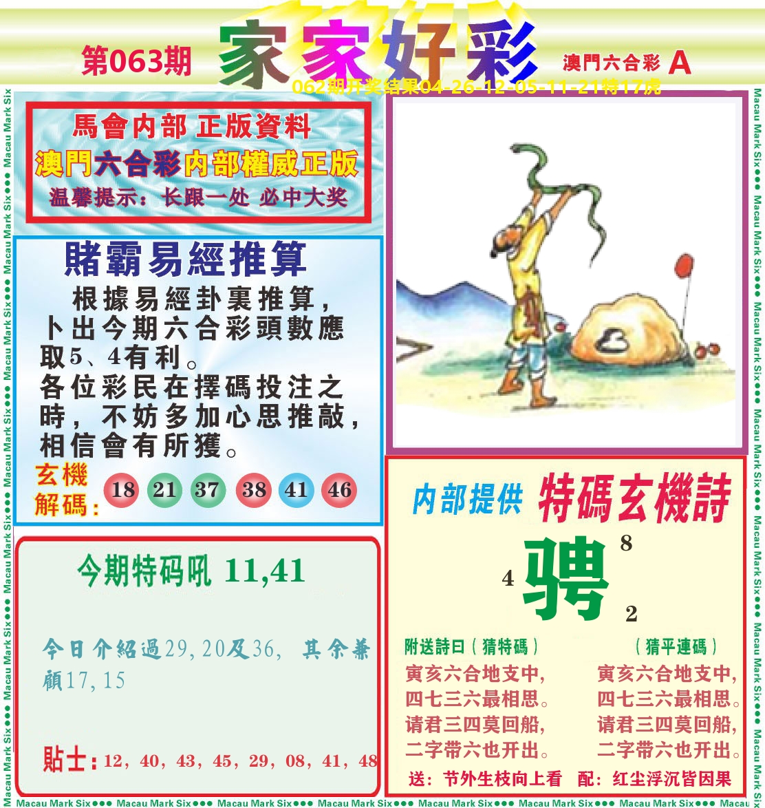 家家好彩A 第63期