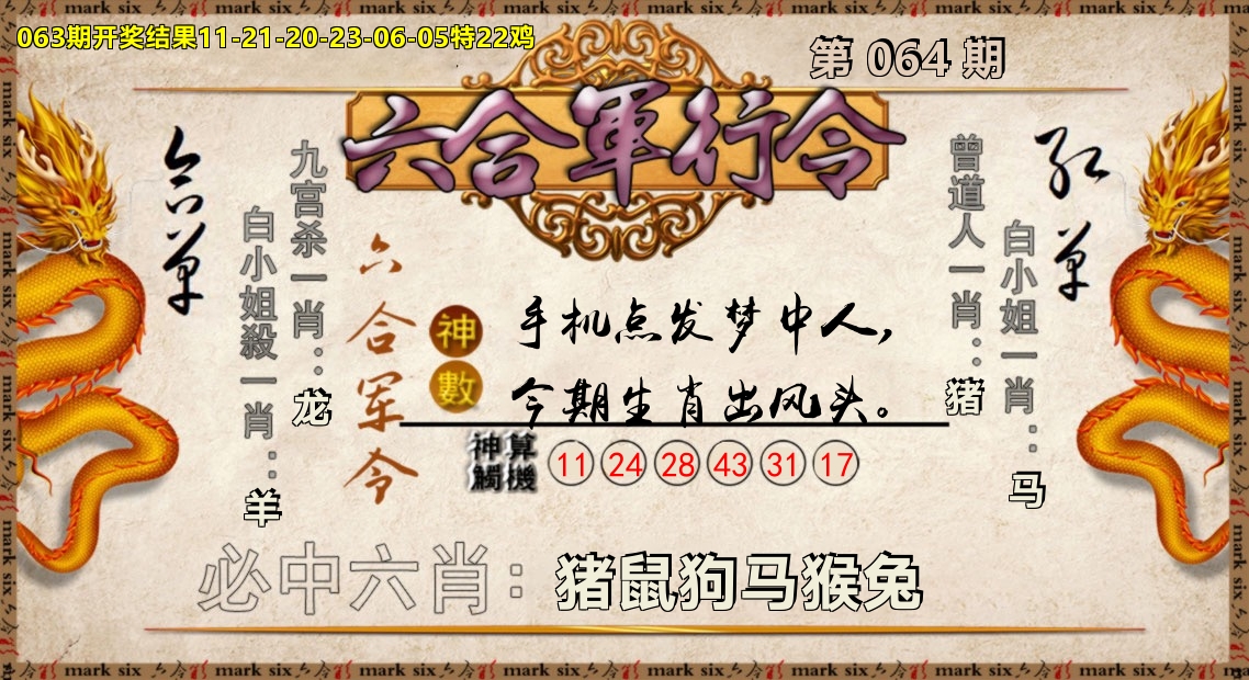 六合军行令 第64期