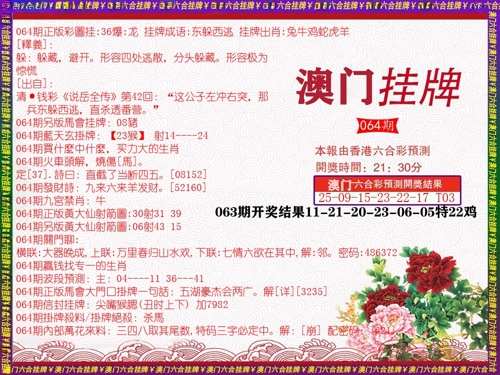 澳门挂牌 第64期