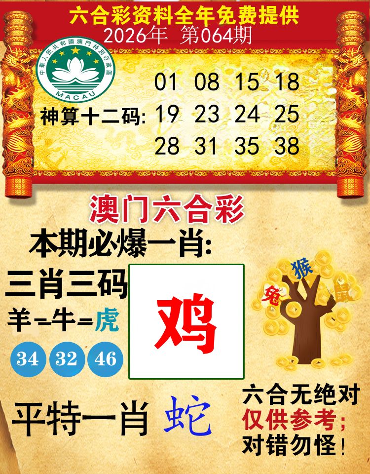 澳门必爆 第64期