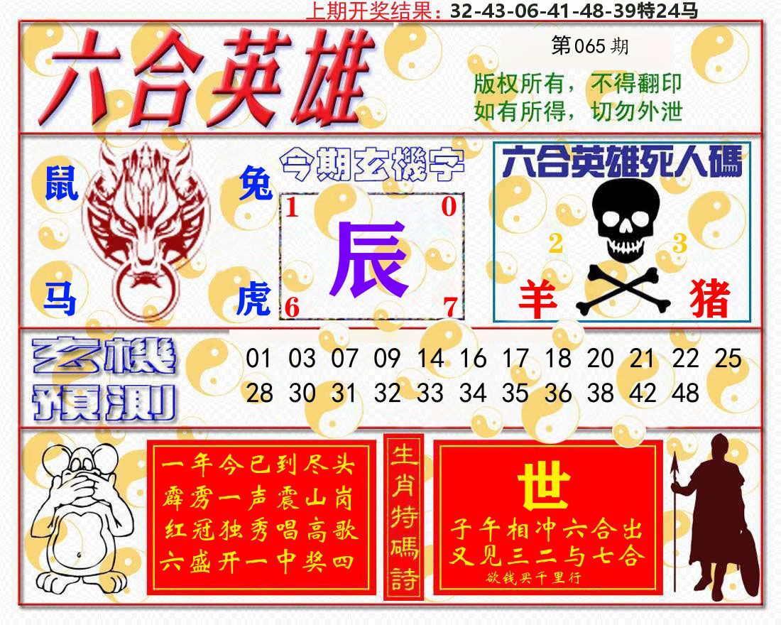 六合英雄 第65期