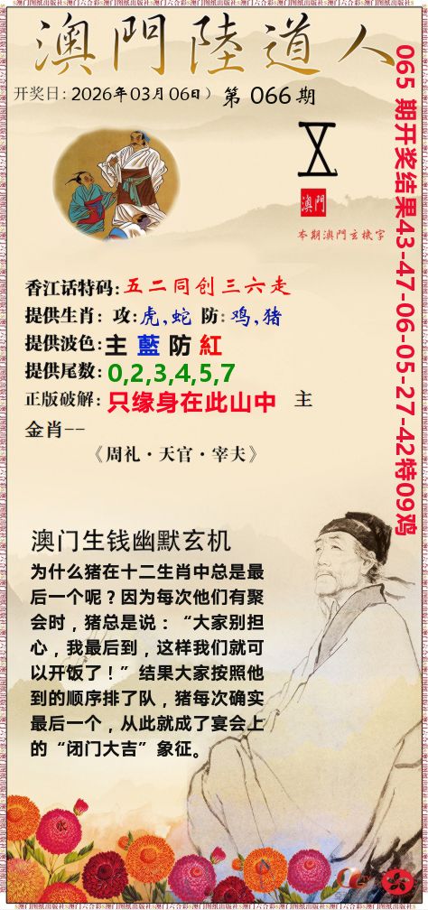 澳门陆道人 第66期