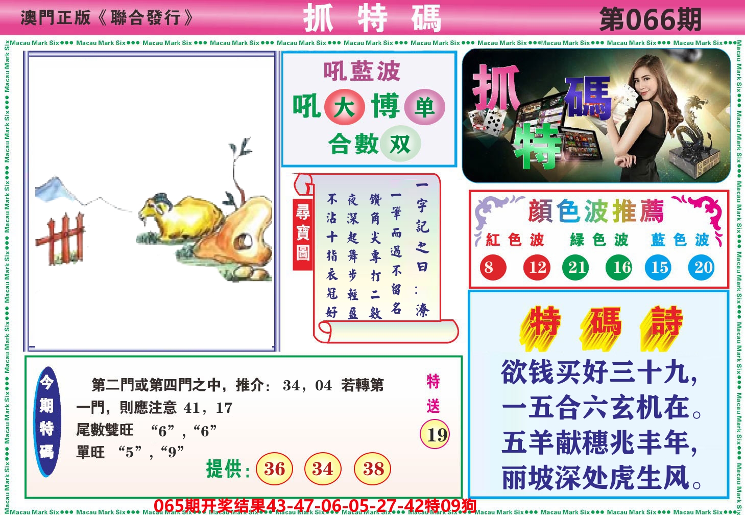 澳门抓特码A 第66期
