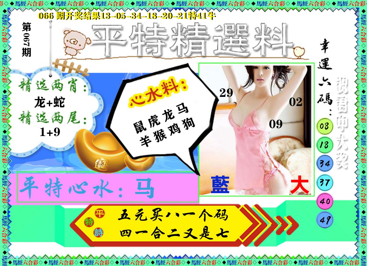 平特精选料 第67期