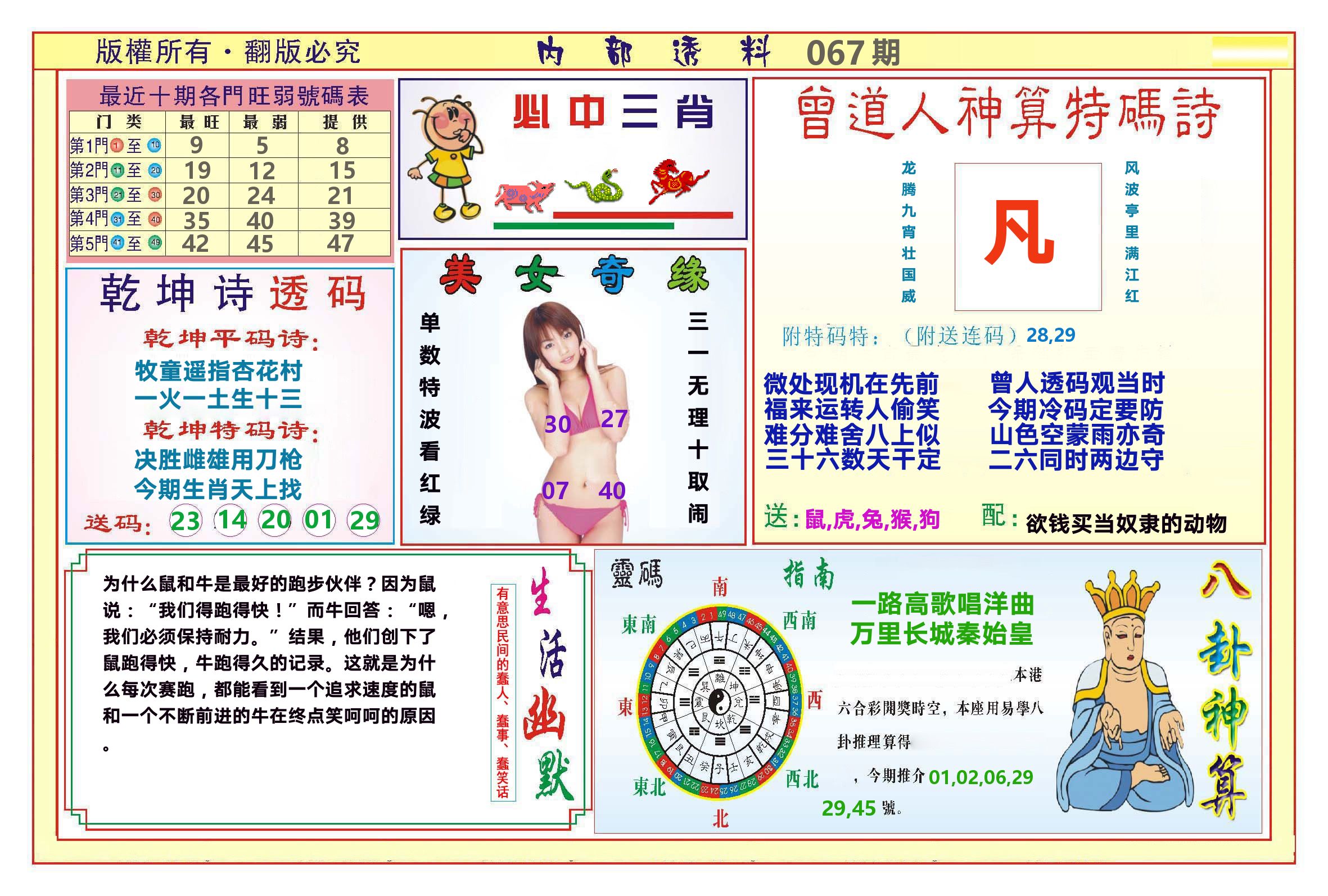 澳门内部透料B 第67期