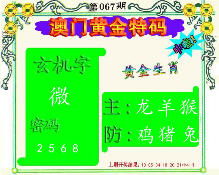 黄金特码 第67期